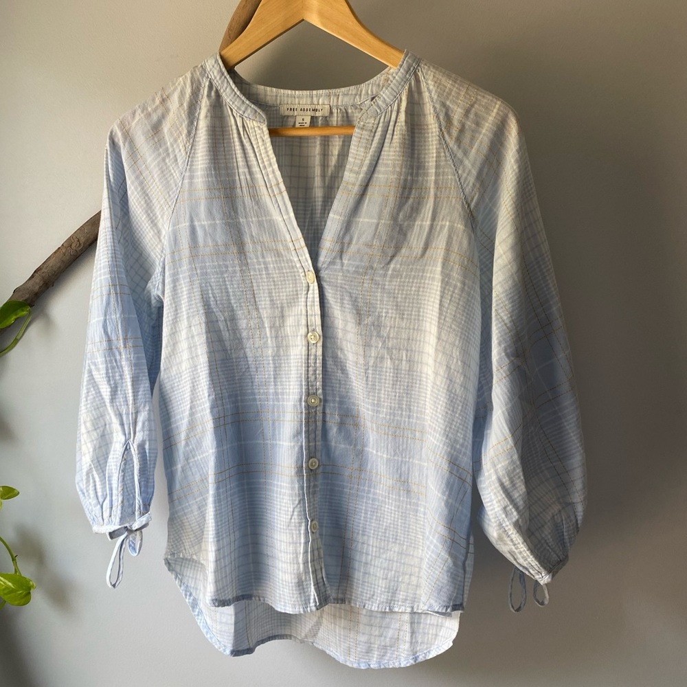Free Assembly Light Weight Cotton Button Up Shirt Women’s Size Small